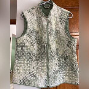 Alfred Dunner Green Reversible Quilted Vest XL 16